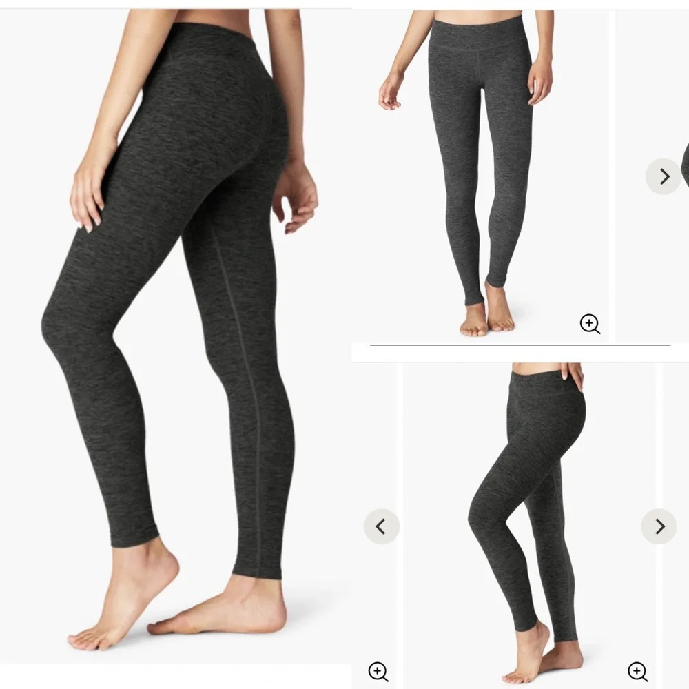 Beyond Yoga Black Charcoal Space Dye Leggings Essential Long Leggings Grey‎ Gray